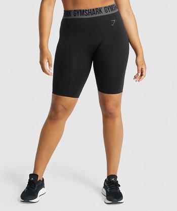 Szorty Damskie Gymshark Fit Seamless Cycling Czarne | PL 2467SGL